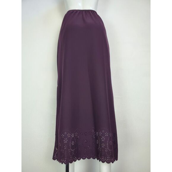 Vintage 90's Ninety Purple Eyelet Maxi Skirt - Picture 3 of 7